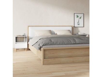 vidaXL Nočné stolíky 2 ks lesklé biele 40x35x50 cm