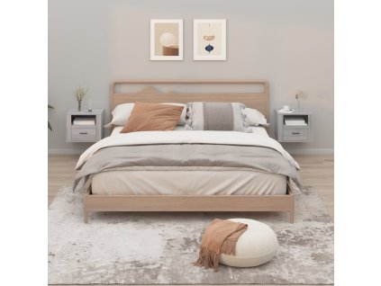 vidaXL Nástenné nočné stolíky 2 ks sivé dub sonoma 50x36x40 cm