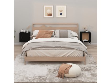 vidaXL Nástenné nočné stolíky 2 ks čierne 50x30x47 cm