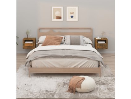 vidaXL Nástenné nočné stolíky 2 ks dymový dub 50x36x40 cm