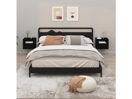 vidaXL Nástenné nočné stolíky 2 ks čierne 50x36x40 cm