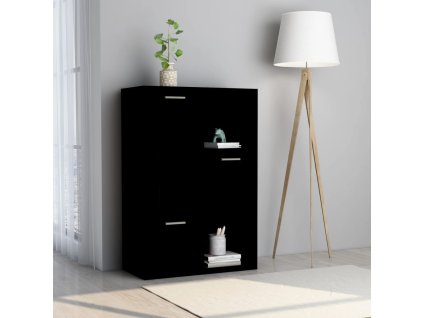 vidaXL Úložná skrinka, čierna 60x29,5x90 cm, kompozitné drevo