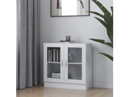 vidaXL Vitrína, biela 82,5x30,5x80 cm, kompozitné drevo