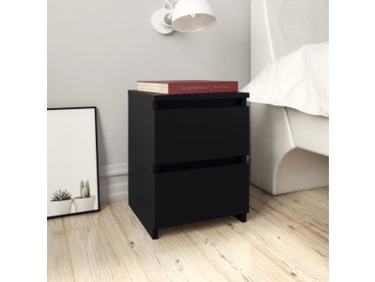 vidaXL Nočné stolíky 2 ks čierne 30x30x40 cm drevotrieska