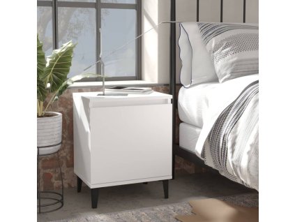 vidaXL Nočné stolíky kovové nohy 2 ks biele 40x30x50 cm