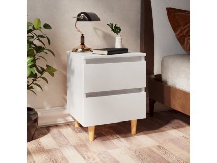 vidaXL Nočné stolíky, nohy z borovice 2 ks, biele 40x35x50 cm