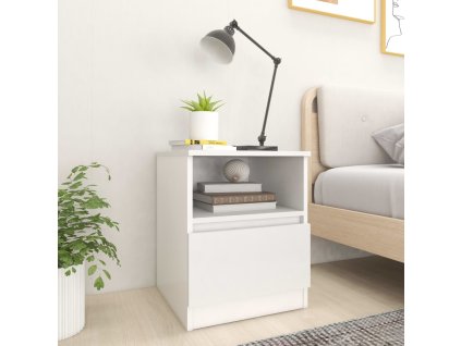 vidaXL Nočné stolíky 2 ks, biele 40x40x50 cm, kompozitné drevo