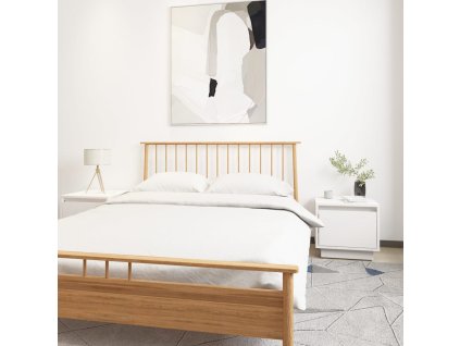 vidaXL Nočné stolíky 2 ks biele 35x34x32 cm masívne borovicové drevo