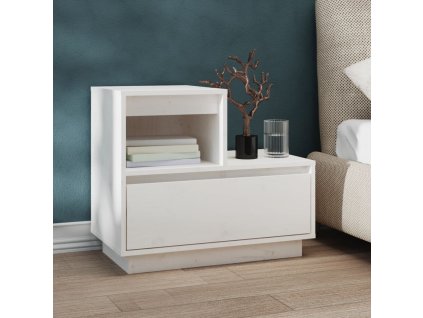 vidaXL Nočný stolík biely 60x34x51 cm masívne borovicové drevo