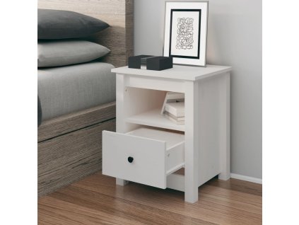 vidaXL Nočný stolík biely 40x35x49 cm masívne borovicové drevo
