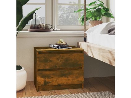 vidaXL Nočné stolíky 2 ks údený dub 50x39x43,5 cm spracované drevo
