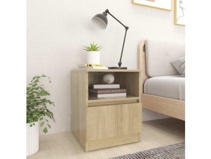 vidaXL Nočné stolíky 2 ks, dub sonoma 40x40x50 cm, kompozitné drevo