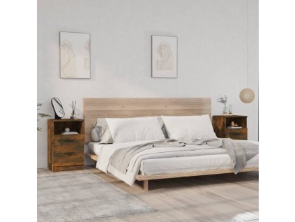 vidaXL Nočné stolíky 2 ks dymový dub spracované drevo