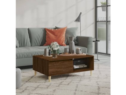 vidaXL Konferenčný stolík hnedý dub 90x60x35 cm kompozitné drevo