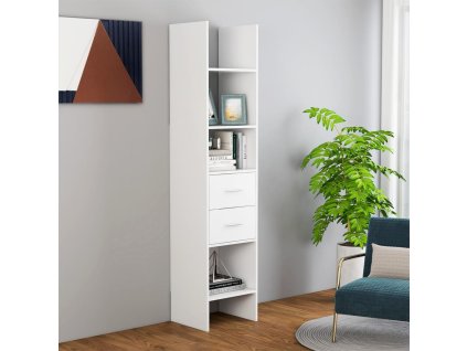 vidaXL Knižnica, biela 40x35x180 cm, kompozitné drevo