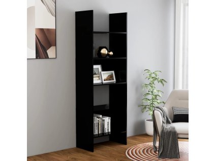 vidaXL Knižnica, čierna 60x35x180 cm, kompozitné drevo