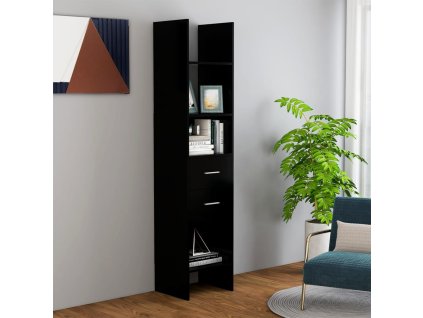 vidaXL Knižnica, čierna 40x35x180 cm, kompozitné drevo