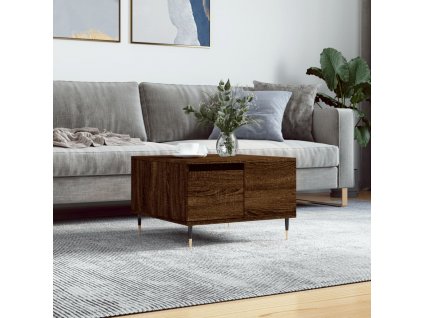 vidaXL Konferenčný stolík hnedý dub 55x55x36,5 cm spracované drevo