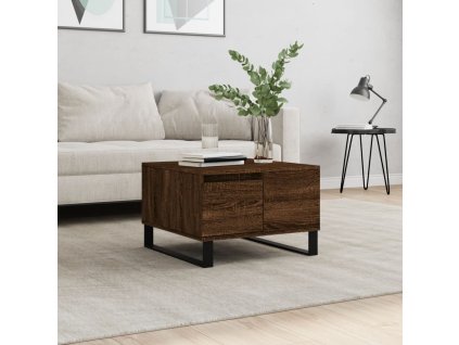 vidaXL Konferenčný stolík hnedý dub 55x55x36,5 cm spracované drevo
