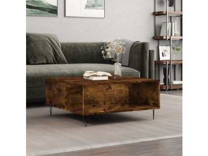vidaXL Konferenčný stolík dymový dub 80x80x36,5 cm spracované drevo