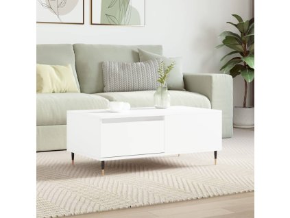 vidaXL Konferenčný stolík biely 90x50x36,5 cm spracované drevo