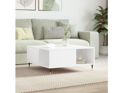 vidaXL Konferenčný stolík biely 80x80x36,5 cm spracované drevo