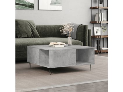 vidaXL Konferenčný stolík betónový sivý 80x80x36,5 cm spracované drevo