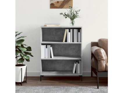 vidaXL Knižnica betónovo sivá 69,5x32,5x90 cm kompozitné drevo