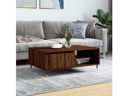vidaXL Konferenčný stolík hnedý dub 90x60x35 cm kompozitné drevo