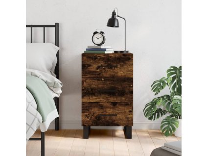 vidaXL Nočný stolík dymový dub 40x40x66 cm kompozitné drevo