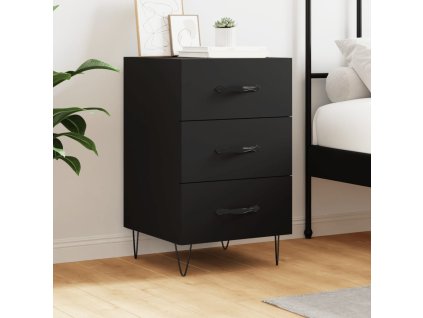 vidaXL Nočný stolík čierny 40x40x66 cm kompozitné drevo