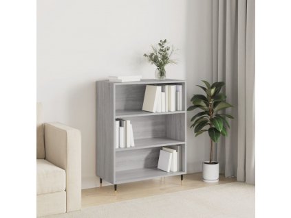 vidaXL Knižnica sivá sonoma 69,5x32,5x90 cm kompozitné drevo