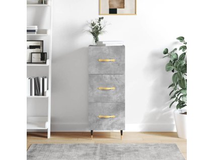 vidaXL Komoda betónovo sivá 34,5x34x90 cm spracované drevo