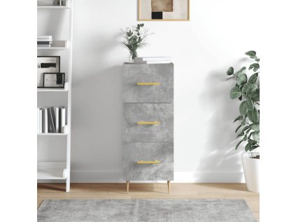 vidaXL Komoda betónovo sivá 34,5x34x90 cm spracované drevo