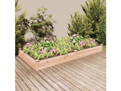 vidaXL Vyvýšený záhon s vložkou 240x120x25 cm, jedľový masív