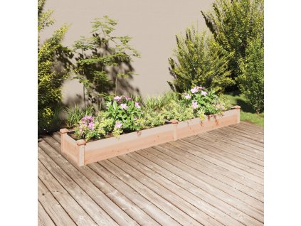 vidaXL Vyvýšený záhon s vložkou 240x45x25 cm, jedľový masív
