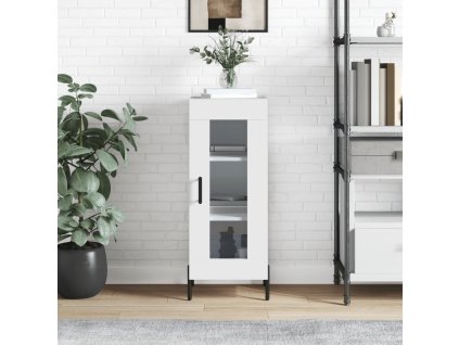 vidaXL Komoda lesklá biela 34,5x34x90 cm spracované drevo