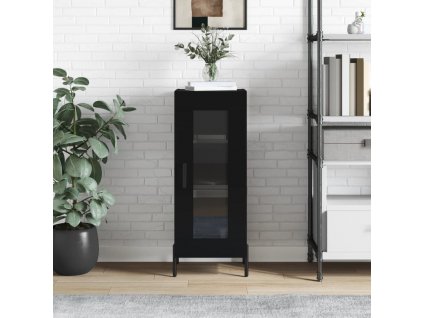 vidaXL Komoda čierna 34,5x34x90 cm spracované drevo