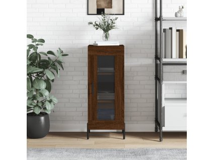 vidaXL Komoda hnedý dub 34,5x34x90 cm spracované drevo