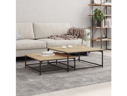 vidaXL Zasúvacie konferenčné stolíky 2 ks dub sonoma kompozitné drevo