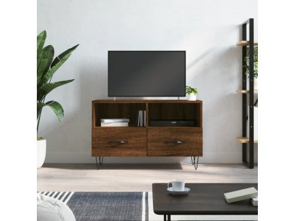 vidaXL TV skrinka hnedý dub 80x36x50 cm spracované drevo