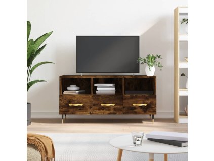 vidaXL TV skrinka dymový dub 102x36x50 cm kompozitné drevo