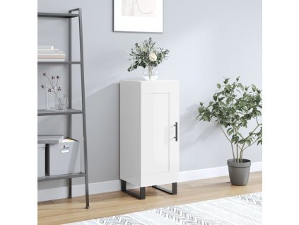 vidaXL Komoda lesklá biela 34,5x34x90 cm spracované drevo