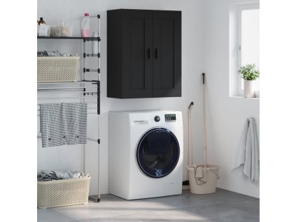 vidaXL Nástenná skrinka čierna 69,5x34x90 cm kompozitné drevo