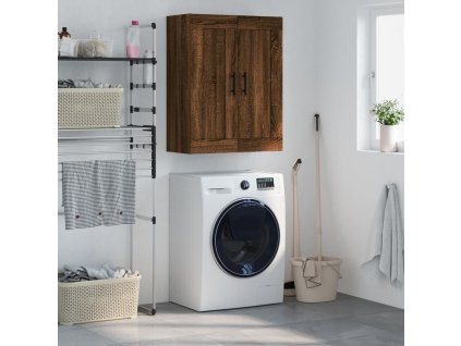 vidaXL Nástenná skrinka hnedý dub 69,5x34x90 cm kompozitné drevo