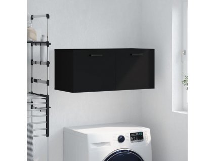 vidaXL Nástenná skrinka čierna 80x36,5x35 cm kompozitné drevo