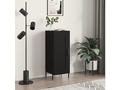 vidaXL Komoda čierna 34,5x34x90 cm spracované drevo