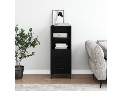 vidaXL Komoda čierna 34,5x34x90 cm spracované drevo