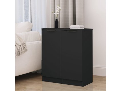 vidaXL Komody čierne 2 ks 30x30x70 cm kompozitné drevo