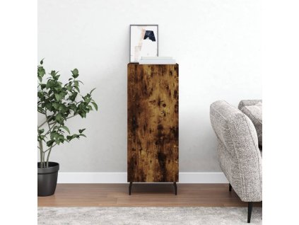 vidaXL Komoda dymový dub 34,5x34x90 cm spracované drevo